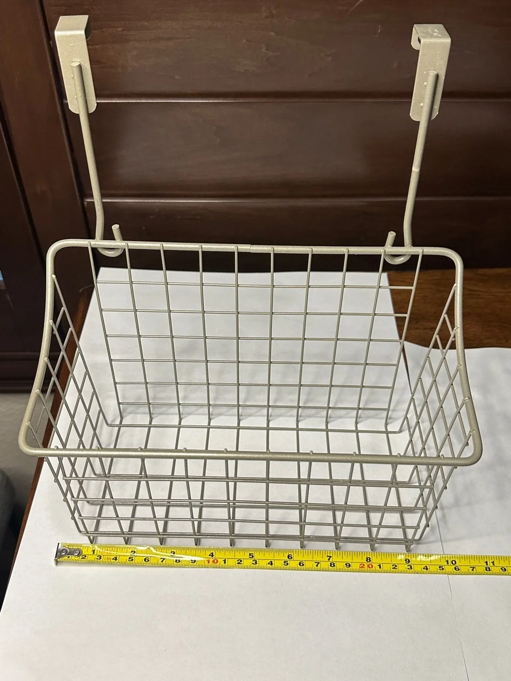 Over-The-Door Metal Hanging Basket - Cream
